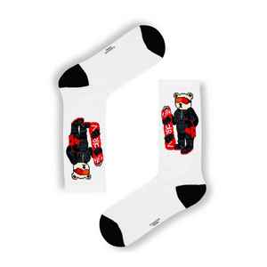Unisex Printed Bear Patterned Very <b>Colorful</b> Knit Medium Silhouette Casual/Daily Use Ski and Tennis <b>Socks</b> - Product Image 1