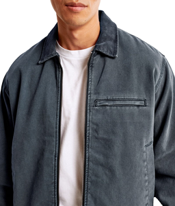 แจ็คเก็ตบอมเบอร์มีซิปด้านหน้าผ้าฝ้ายทอลายทแยงระบายอากาศเป็นมิตรกับสิ่งแวดล้อมสไตล์สตรีทสูงสำหรับฤดูหนาวดีไซน์ล่าสุดออกแบบได้ตามต้องการ - Product Image 3