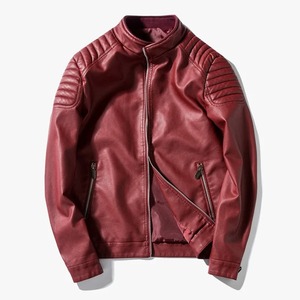 Vente en gros d'usine Veste de moto de haute qualité pour hommes Logo personnalisé Veste en cuir blanche pour hommes - Product Image 4