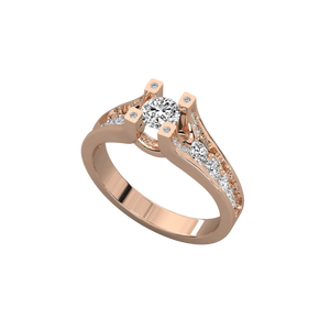 10K Gold Solitaire Ring for Ladies Lab Grown Diamond - Product Image 5