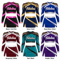Uniforme de cheerleading personnalisé OEM en twill, robe de compétition pour filles à manches longues en spandex haute élasticité, faible MOQ