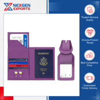 Porte-passeport et porte-cartes de qualité supérieure, fait main, en similicuir de luxe, avec blocage RFID, fermeture à rabat, personnalisable, vente en gros