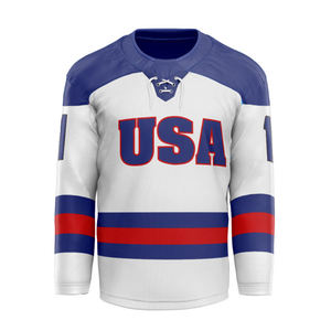 Maillot de hockey sur glace personnalisé, uniforme de l'équipe des États-Unis, professionnel, Kane 11, nom et numéro personnalisés, col à lacets, sport athlétique, hockey - Product Image 5