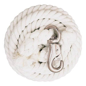 Corde de plomb en coton durable de 10 pieds Corde équestre blanche robuste Plaqué laiton Chevaux à pression Usage agricole doux torsadé - Product Image 3