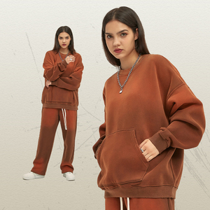 Sweat-shirt à capuche vintage en molleton bouclette 400 g/m², délavé à l'acide, 100 % coton, hiver - Product Image 2