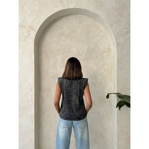 Blusa de Punto 100% Algodón con Detalles de Piedras para Mujer, Marca TOPSHOW - Paquete al por Mayor, Color Negro Sólido, Tallas S-M-L Disponibles - Product Image 5