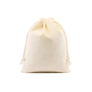 Sacs de sport personnalisés en coton Dora avec cordon de serrage, sacs promotionnels pour merchandising - Product Image 1