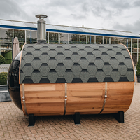 Sauna de Cedro rojo canadiense, sauna de spa con ventana panorámica, exterior de Finlandia