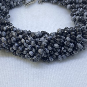 Cuentas de Gema sueltas de 4mm y 5mm, piedra de botón lisa de copo de nieve, obsidiana, fabricante al por mayor, color Natural genuino de alta calidad - Product Image 2