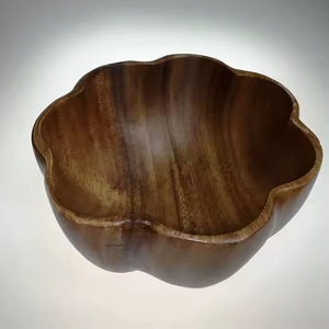 Cuenco para servir de madera de acacia al mejor precio, tamaño personalizado, hecho con artesanía creciente - Product Image 3