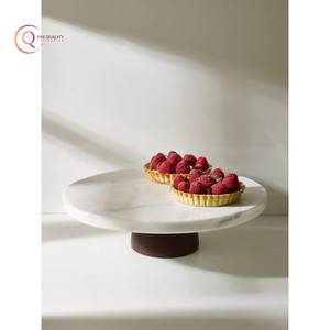 แท่นวางเค้กหินอ่อนทรงกลมรูปทรงกลมสำหรับตกแต่งบ้านดีไซน์ดอกไม้วันเกิดธีมโรแมนติกปาร์ตี้เค้กหินอ่อนที่ดีที่สุด - Product Image 4