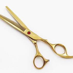 Ensemble de ciseaux de toilettage pour chien, outils de toilettage à pointe arrondie de sécurité, ciseaux droits et effilés incurvés avec peigne - Product Image 5