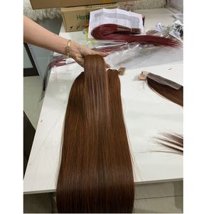 Havinahair Virgin 100% Paquets de cheveux Remy vietnamiens pour Ombre Orange foncé 22 pouces Fermeture personnalisée Longueur disponible - Product Image 1