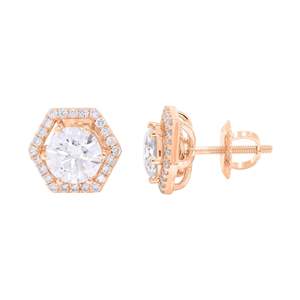 Boucles d'oreilles en forme de grappe de diamants ronds pour elle - Product Image 1