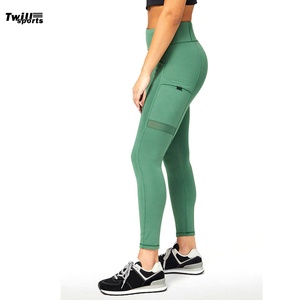 Leggings de sport pour femmes en coton/fibre de bambou de haute qualité, respirants, sans coutures, taille haute, pour le fitness et le yoga - Product Image 5