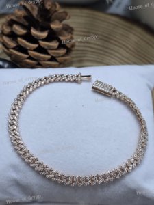 Luxury Rhodium Plated 925 Sterling <b>Silver</b> Round Cut VVS Moissanite Diamond Iced Out Hip Hop Tennis Luxury <b>Bracelet</b> For Unisex - Product Image 1