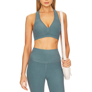 Sujetador deportivo elástico de secado rápido para mujer para correr Yoga y Fitness Medias de gimnasio transpirables con diseño de tiras de línea larga - Product Image 3