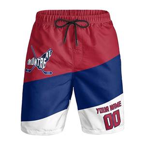 Custom High Street hombres de secado rápido Casual Hockey Shorts cintura elástica poliéster de punto medio para la ciudad jóvenes playa Fans regalo - Product Image 2