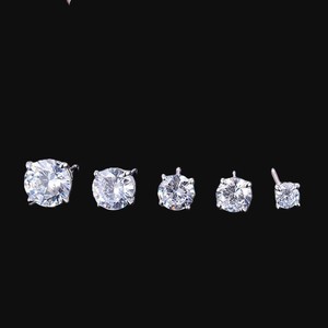 Unisex 14K Yellow Gold Plated Solitaire Stud <b>Earrings</b> Cute Style with Brilliant Cut VVS Moissanite Diamond for Parties Gifts - Product Image 5