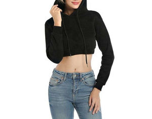 Sudaderas con capucha recortadas nuevas para mujer con alta calidad 2026 - Product Image 4