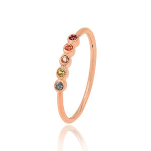 แหวนอัญมณีแฟชั่นหินเพทายสีเงินสเตอร์ลิงปรับแต่งได้สีโรสโกลด์สไตล์คลาสสิกสำหรับงานแต่งงาน - Product Image 2