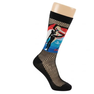 Knitted Fishnet Women <b>Socks</b> with Digital Print Soft Comfortable Material Stylish Design <b>Breathable</b> Casual Wear Fashion <b>Socks</b> - Product Image 2