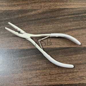 Pince à micro-perles en acier inoxydable à deux trous, pince multifonctionnelle pour extensions de cheveux, outil de beauté capillaire personnalisé, pince à cheveux incurvée - Product Image 3