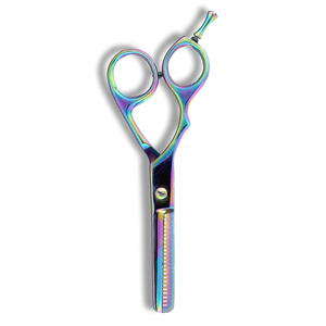 Ciseaux amincissants élégants de cheveux de fantaisie 28 dents ciseaux amincissants de cheveux d'acier inoxydable enduits de titane pour la beauté - Product Image 5