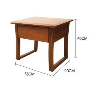 Table de chevet moderne et élégante à 3 tiroirs en teck Fonction de rangement de luxe de style traditionnel européen pour la chambre et le salon - Product Image 6