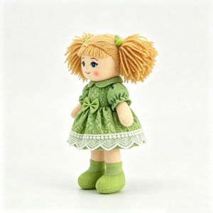 customized Soft Fabric Girl Plush <b>Doll</b>,Solid Green Vintage Cloth Rag <b>Doll</b>,Cottagecore Textile Rag <b>Doll</b> - Product Image 1