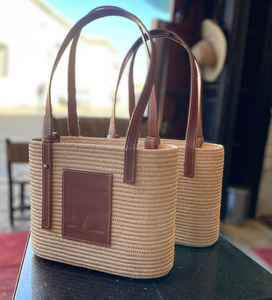 CESTA FRANCESA Bolsa de rafia con asas de cuero Bolsa de cuerda de papel tejida Bolsas de playa de macramé de ganchillo Directo del proveedor indio - Product Image 1