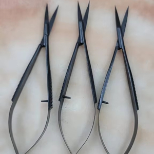 Pinces à épiler professionnelles de haute qualité en plasma noir, ciseaux à ressort, pointe inclinée, acier inoxydable, épilation des sourcils - Product Image 2