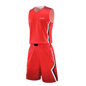 Prix de gros OEM ODM, uniforme de basket-ball personnalisé avec nom/numéro d'équipe imprimé par transfert thermique, 100% polyester - Product Image 1