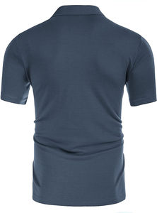 ชุดวอร์ม2ชิ้นลำลองสำหรับออกกำลังกายในฤดูร้อนของผู้ชายชุดออกกำลังกายเสื้อโปโลและกางเกงขาสั้นระบายอากาศได้ดีมีดีไซน์ตามต้องการ - Product Image 5