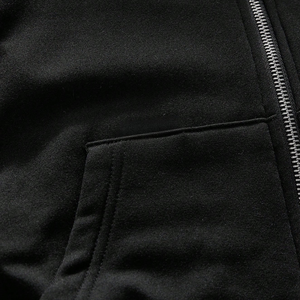Mens <b>Black</b> Fleece Lined Zip-Up <b>Hoodie</b> with Faux Fur Hood 3D Design Warm Winter Casual Sweatshirt Jacket with Front Pocket - Product Image 5