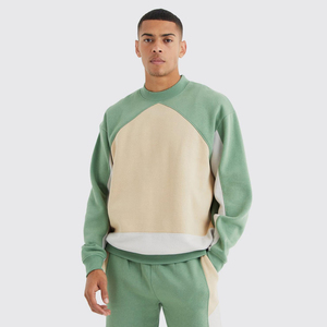 Sweat-shirt à manches longues en polaire chaud, surdimensionné, à blocs de couleur, streetwear pour homme, sweat-shirt à blocs de couleur surdimensionné, écologique - Product Image 1