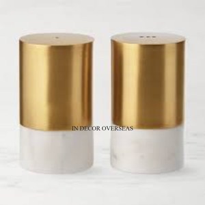 Molinillos de sal y pimienta de aluminio fundido de la mejor calidad chapados en oro de alta calidad con Base de madera Utensilios de cocina Suministro de herramientas y dispositivos - Product Image 4