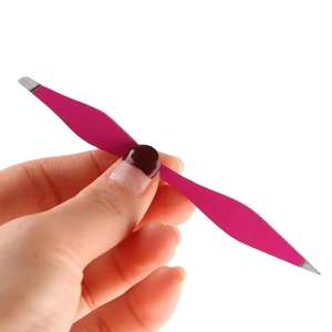 Pinzas Profesionales de Acero Inoxidable para Cejas, de Doble Filo, con Punta Inclinada y Puntiaguda, Herramientas de Maquillaje de Alta Calidad en Color Personalizado - Product Image 4