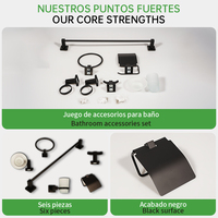 Ensemble d'accessoires de salle de bain SOLVEX en acier inoxydable poli noir 16-58 CM, porte-serviettes complet, porte-gobelet, porte-papier toilette, hôtel