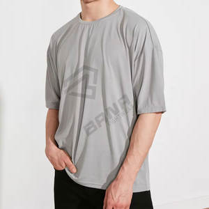 T-shirt à manches courtes à col rond surdimensionné pour homme imprimé sur mesure - 100% coton biologique écologique - Product Image 6