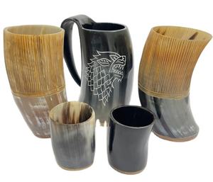 Taza de cuerno de búfalo Natural hecha a mano, taza de cuerno vikingo de estilo religioso pulido para decoraciones navideñas, beber cerveza - Product Image 3