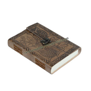 สมุดร่างหนังลายนูนรูปนกฮูกทำด้วยมือสมุด240หน้าสำหรับการเดินทาง - Product Image 2