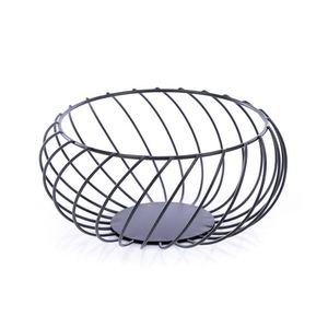 <b>Metal</b> Round Fruit <b>Basket</b> with Black Powder Coating for Kitchen Custom Size Iron Wire <b>Basket</b> Home <b>Storages</b> & Organizer - Product Image 1