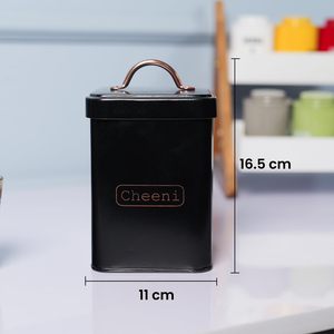 Juego de Recipientes de Metal para Té y Azúcar, Juego de Recipientes de Almacenamiento para Cocina, Recipiente de Metal Negro con Tapa, Recipiente para Té, Café y Azúcar - Product Image 6