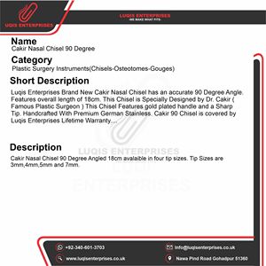 Ciseau nasal Cakir 90 degrés, instrument chirurgical ORL, acier inoxydable de qualité médicale - Product Image 5