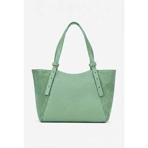 Borsa a Spalla Strutturata da Donna in Vera Pelle e Camoscio Art. 25404-Fabbricato in Italia" - Product Image 2