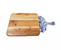 Papan pemotong buah & daging kayu segar akasia murni peralatan makan sendok garpu sayuran/keju sesuai pesanan papan potong Rumah Tangga