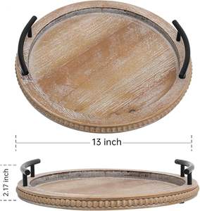 Plateau de service en bois perlé, moderne, simple, fait à la main, élégant, écologique, multifonctionnel, durable, ustensiles de cuisine, maison - Product Image 2