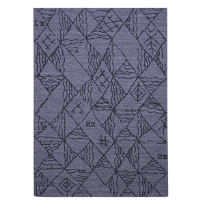 160x240cm gris marroquí patrón interior evento alfombra hecha a mano lana algodón bordado Logo precio de fábrica venta al por mayor espacio de la habitación - Product Image 1