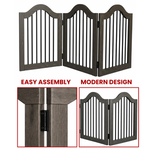 31" H Wooden Pet Barrier for Dogs or Cats, Freestanding Folding Room Divider for Doorways, Hallways, Stairs, and Porch - Product Image 6